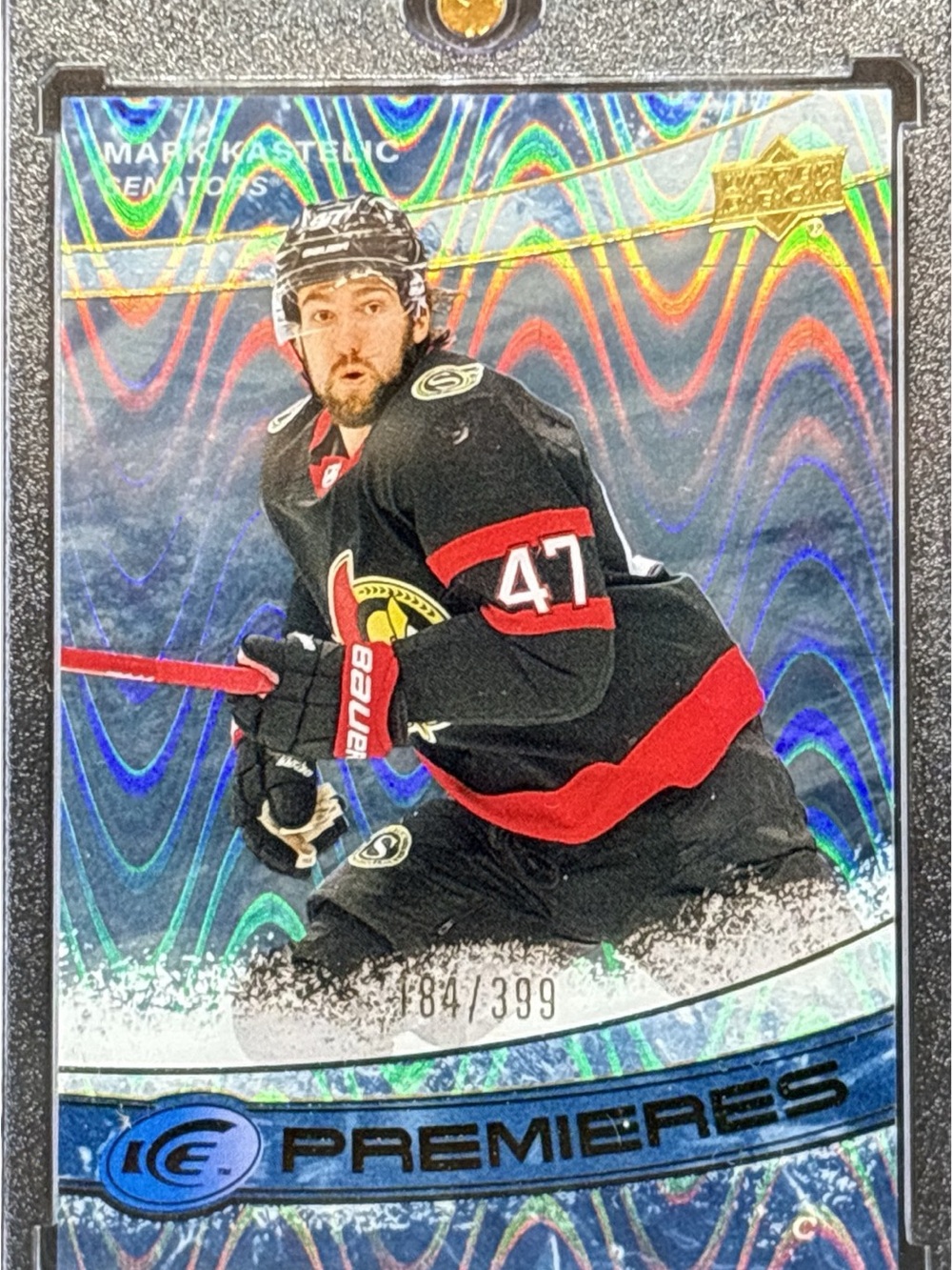 Upper Deck ICE Premieres Hockey Trading Card - Mark Kastelic LE 184/399